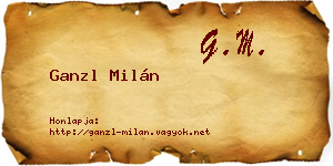Ganzl Milán névjegykártya