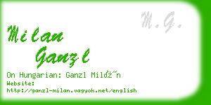 milan ganzl business card